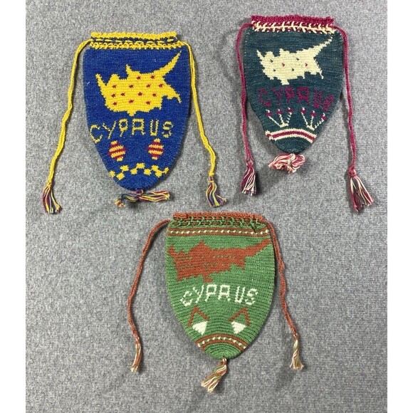 Handmade Other - Antique Hand Made Crochet Multicolor Tassel Cyprus Miser Purse (SET OF 3)